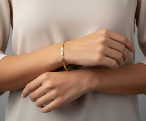 Gouden schakel armband