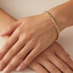 Geel gouden tennisarmband met diamanten