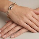 Bicolor gouden armband met saffier