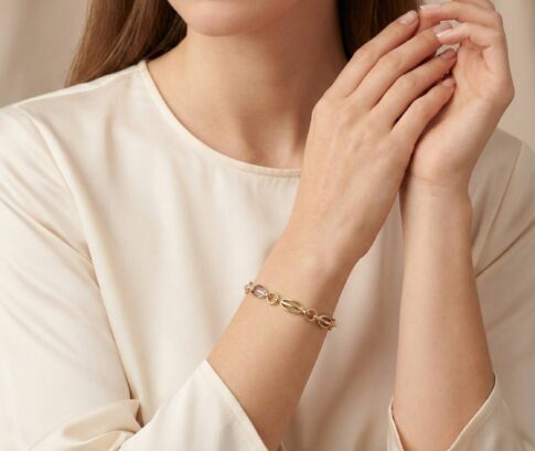 14 karaat gouden bicolor armband