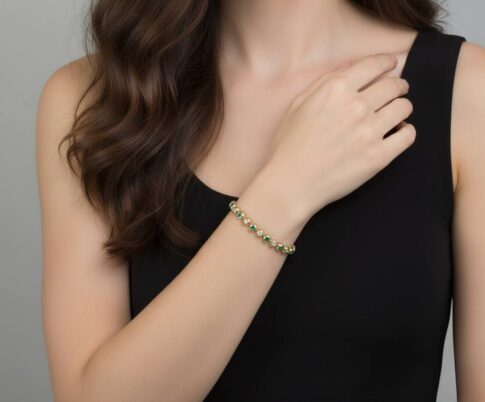 Smaragd en diamant tennis armband