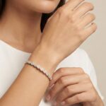 Geel gouden zirkonia schakelarmband