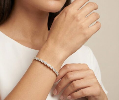 Geel gouden zirkonia schakelarmband