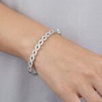 Wit gouden slavenarmband met zirkonia