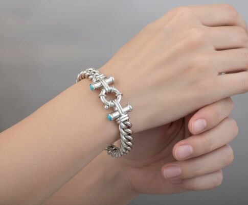 Gouden armband met turkoois