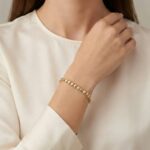 Geel gouden tennisarmband met diamanten