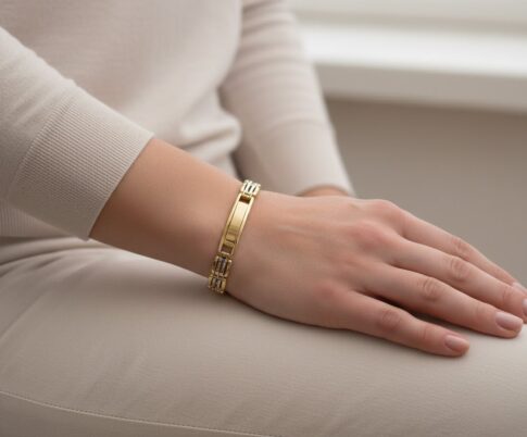 14 karaats heren bicolor armband