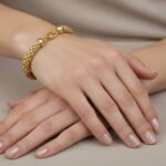 Geel gouden Christian schakelarmband