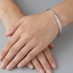 Wit goud slavenarmband met zirkonia