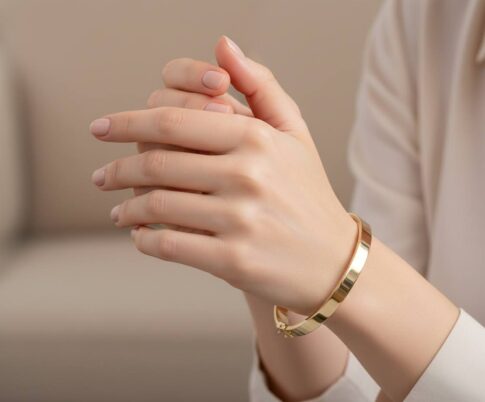 Geel gouden Christian 14 karaat slavenarmband