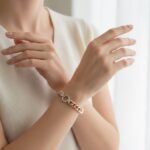 14 karaat gouden rosé en wit armband