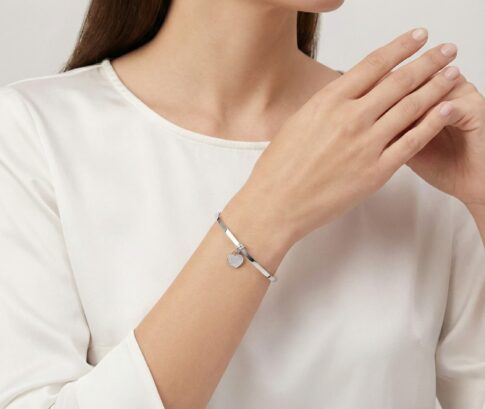 Christian wit goud slavenarmband met zirkonia