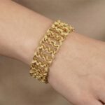 Geel gouden fantasie schakelarmband