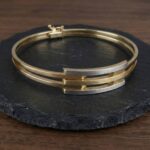 Wit en geel gouden Christian scharnier armband
