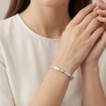 Wit goud slavenarmband met zirkonia