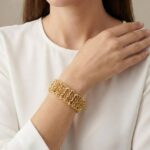 Geel gouden fantasie schakelarmband