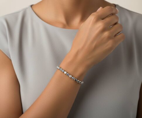 Saffier en diamant tennis armband