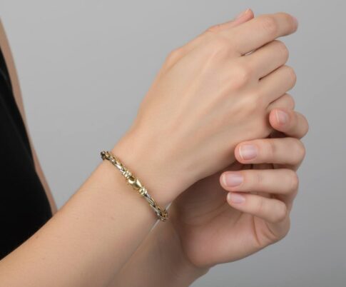 Bicolor gevlochten armband