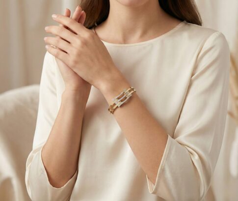 Slavenarmband 14 karaat goud met zirkonia