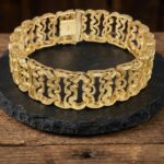 Geel gouden fantasie schakelarmband
