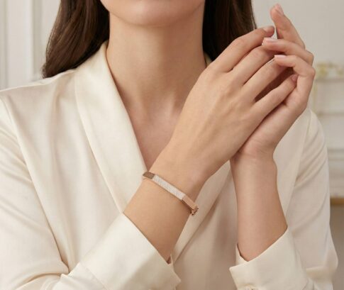 Rose armband met zirkonia