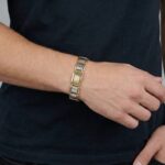 14 karaats heren armband bicolor