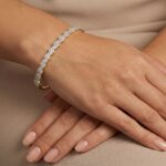 Geel gouden zirkonia schakelarmband