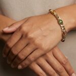 Gouden armband met amethist en toermalijn