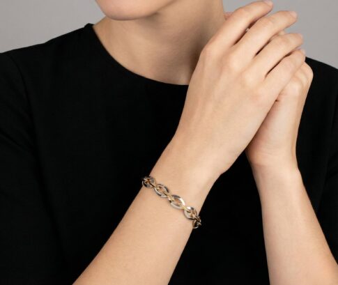 Wit en geel gouden armband