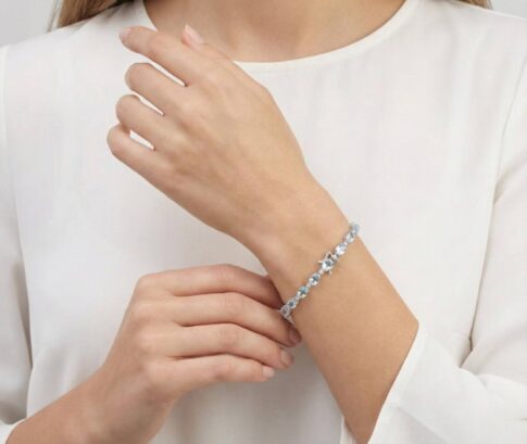 Christian aquamarijn armband
