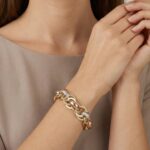 Gouden tricolor schakelarmband