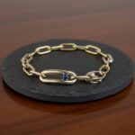 Bicolor gouden armband met saffier