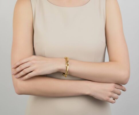 Geel gouden closed forever schakel armband