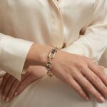 Bicolor gouden armband met saffier