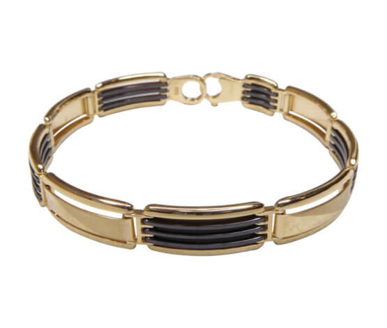 Bicolor armband met keramiek