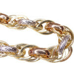 Gouden tricolor schakelarmband