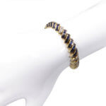 14 karaat gouden armband diamant en saffier