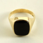 14 karaat gouden zegelring met onyx
