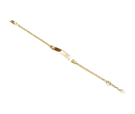 Geel gouden kind naamplaat armband