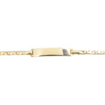 Gouden kind naamplaat armband met Lapis Lazuli