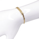Gouden kind naamplaat armband met Lapis Lazuli