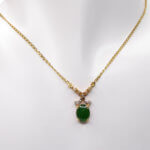 18 karaat gouden collier met jade en diamant