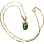 18 karaat gouden collier met jade en diamant
