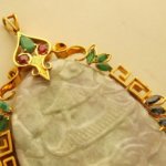 18 karaat gouden hanger met jade