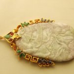18 karaat gouden hanger met jade