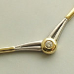Bicolor gouden collier met diamant