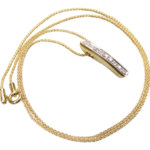 Geel gouden ketting met diamant hanger