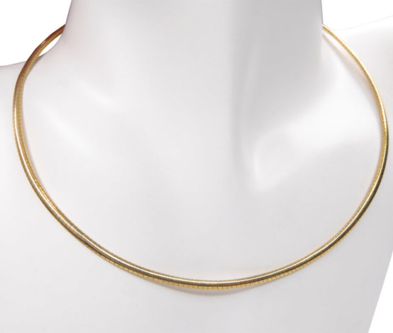 Geel gouden spang collier half rond