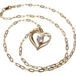 Gouden ketting met hart hanger