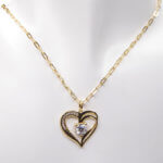 Gouden ketting met hart hanger